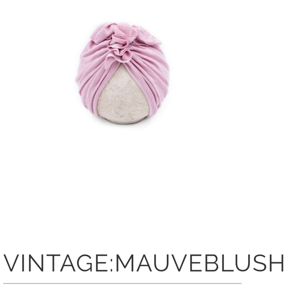 BLUTAYLOR baby turban vintage MAUVE BLUSH 0-6 mnth
